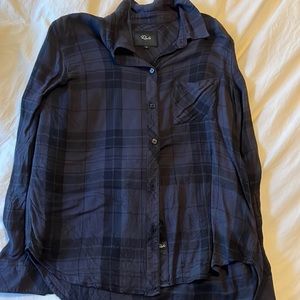rails button down - grey/black size M